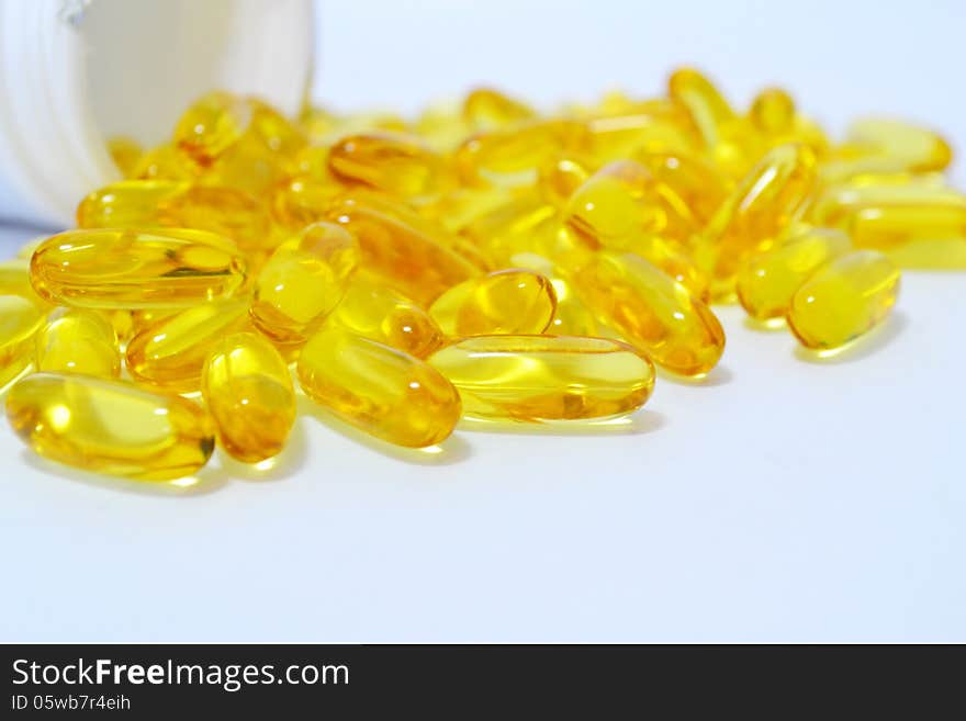 Omega 3 capsule gel.