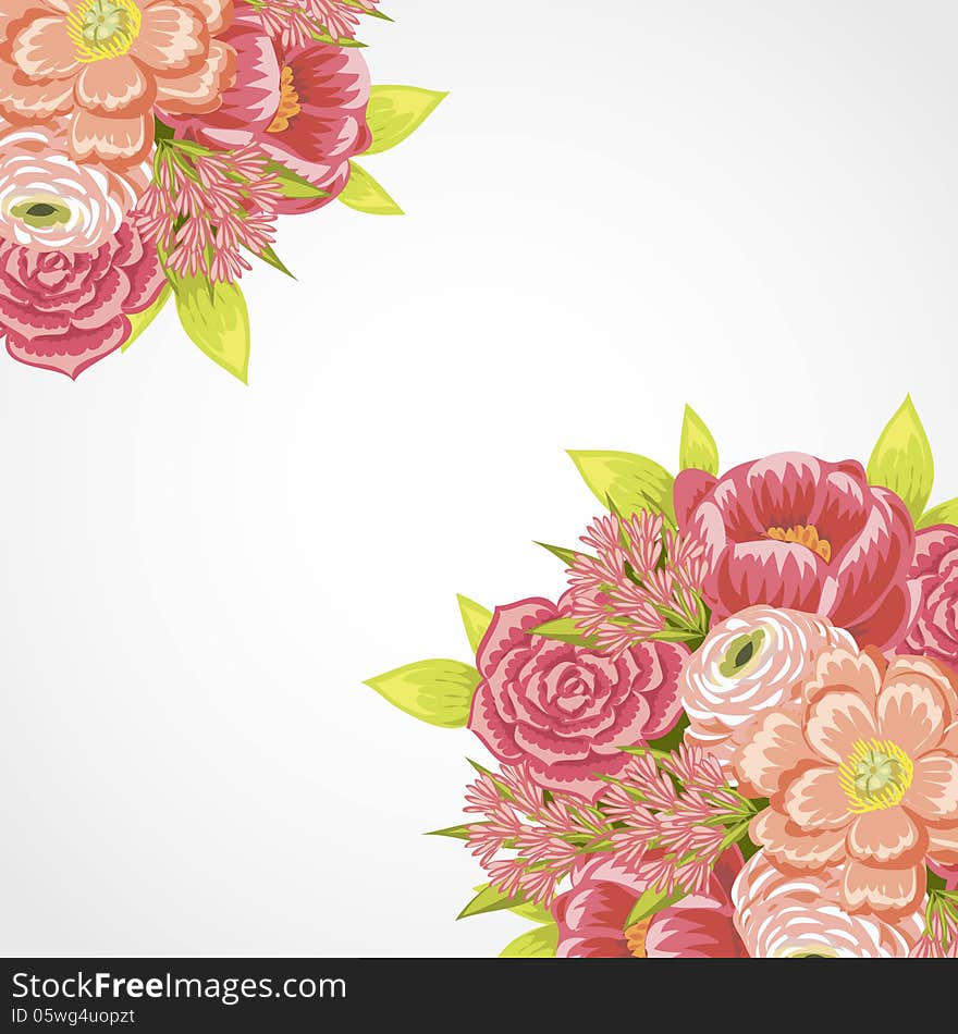 Fresh background with plants and flowers. Fresh background with plants and flowers