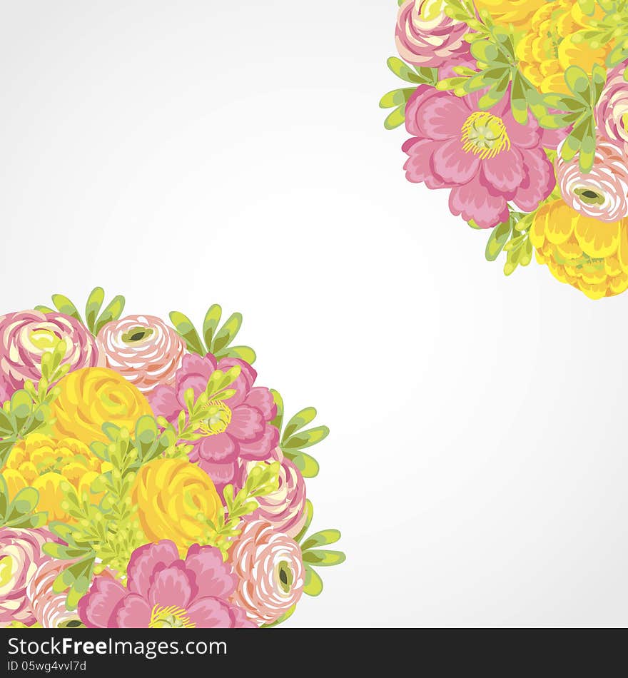 Fresh background with plants and flowers. Fresh background with plants and flowers