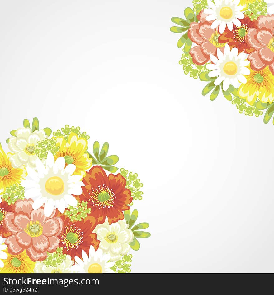 Fresh background with plants and flowers. Fresh background with plants and flowers