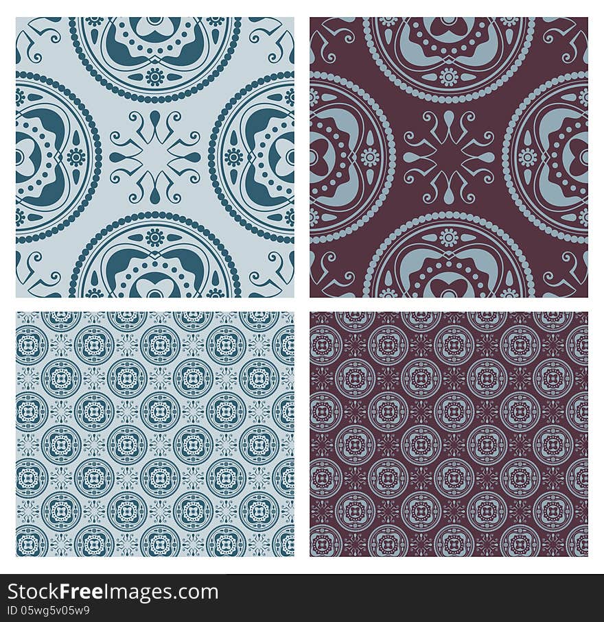 Set of seamless pattern in different colors. Editable. EPS10. Set of seamless pattern in different colors. Editable. EPS10