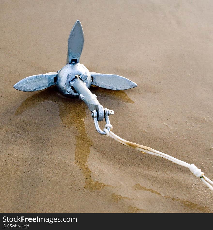 Anchor Yacht  On Beach