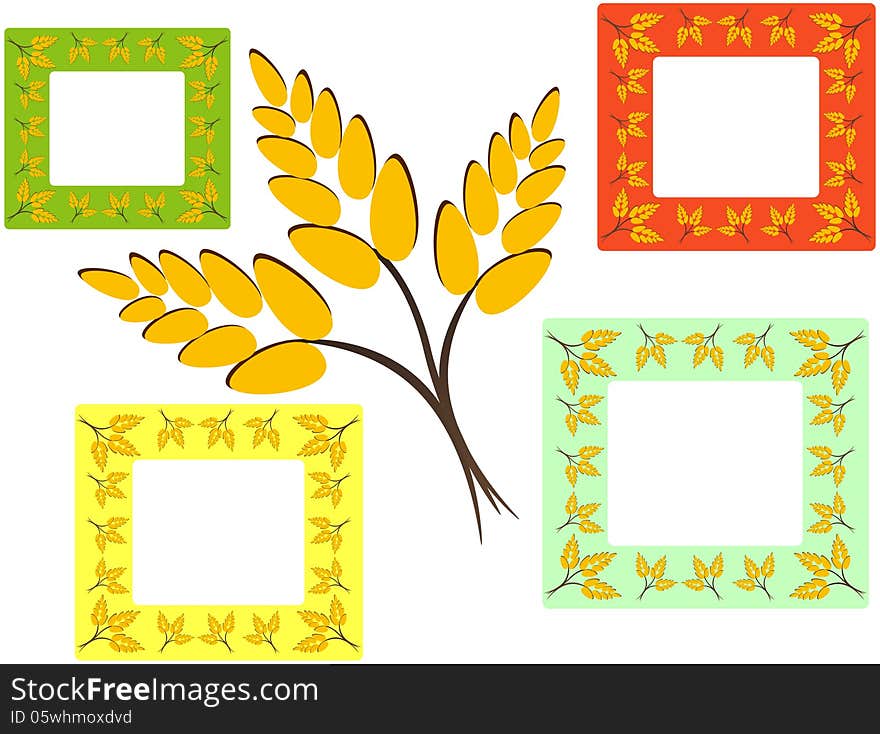 Floral frames with ears - vector