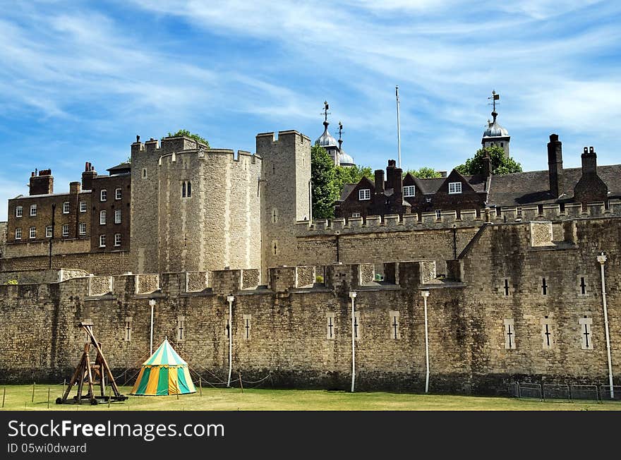 View of the fortress wall, the Tower of London