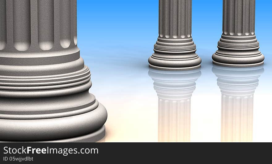 Classic architectural columns 3D Rending. Classic architectural columns 3D Rending