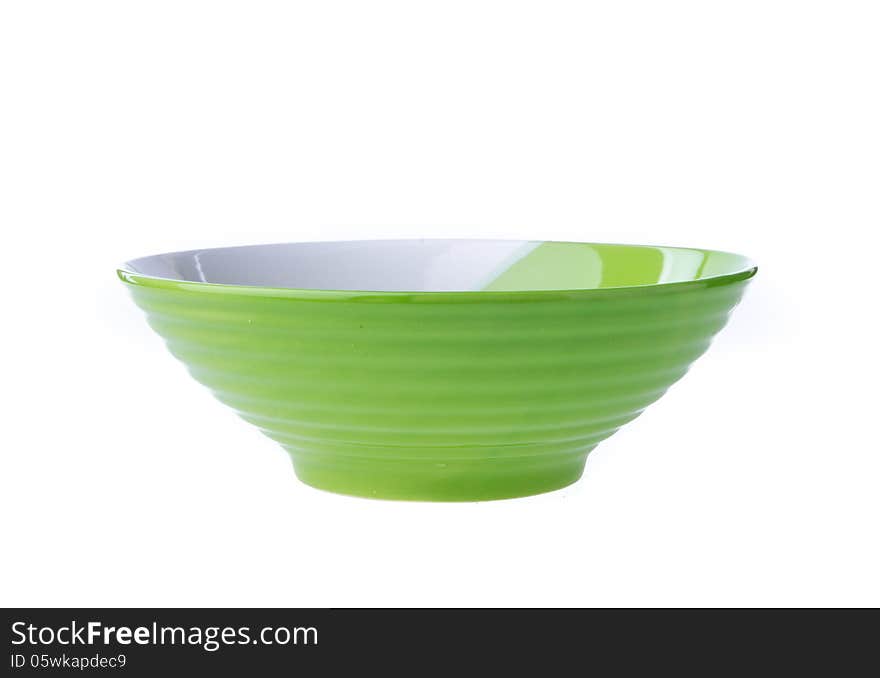 Empty ceramic bowl isolated on white background