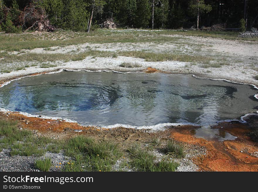 View of Sprite Spring in Upper Geyser Basin in Yellowstone