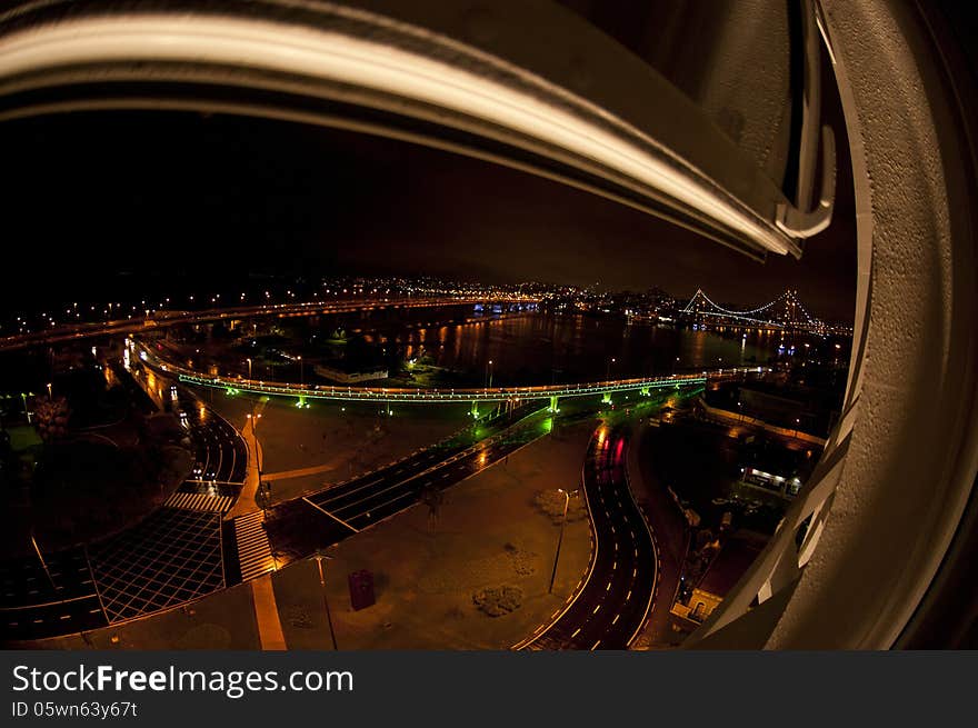 The city of Florianopolis at night. The city of Florianopolis at night