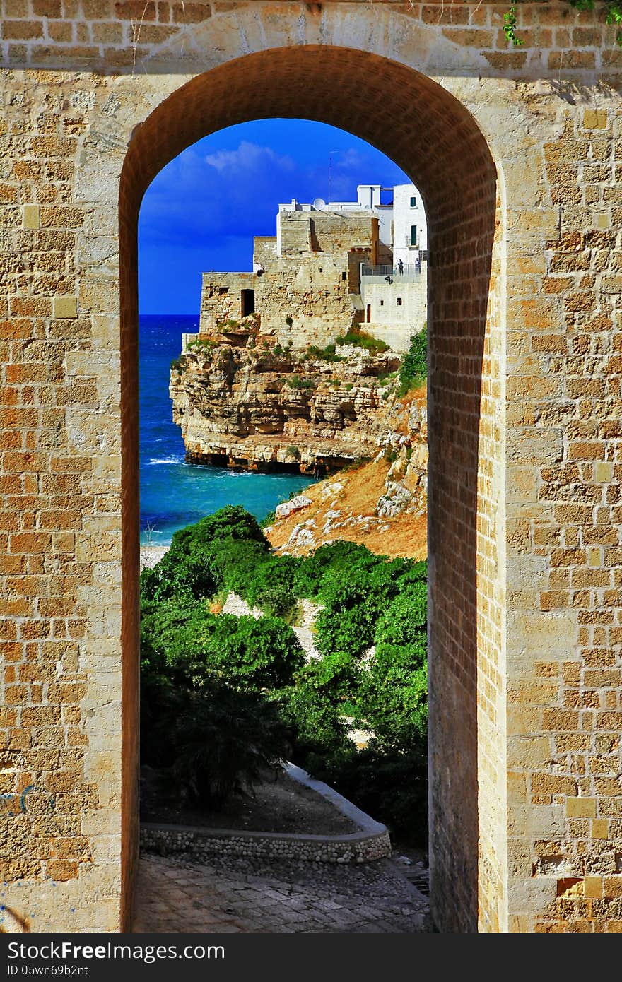 Scenic Italian coast -Polignano al mare, Puglia. Scenic Italian coast -Polignano al mare, Puglia