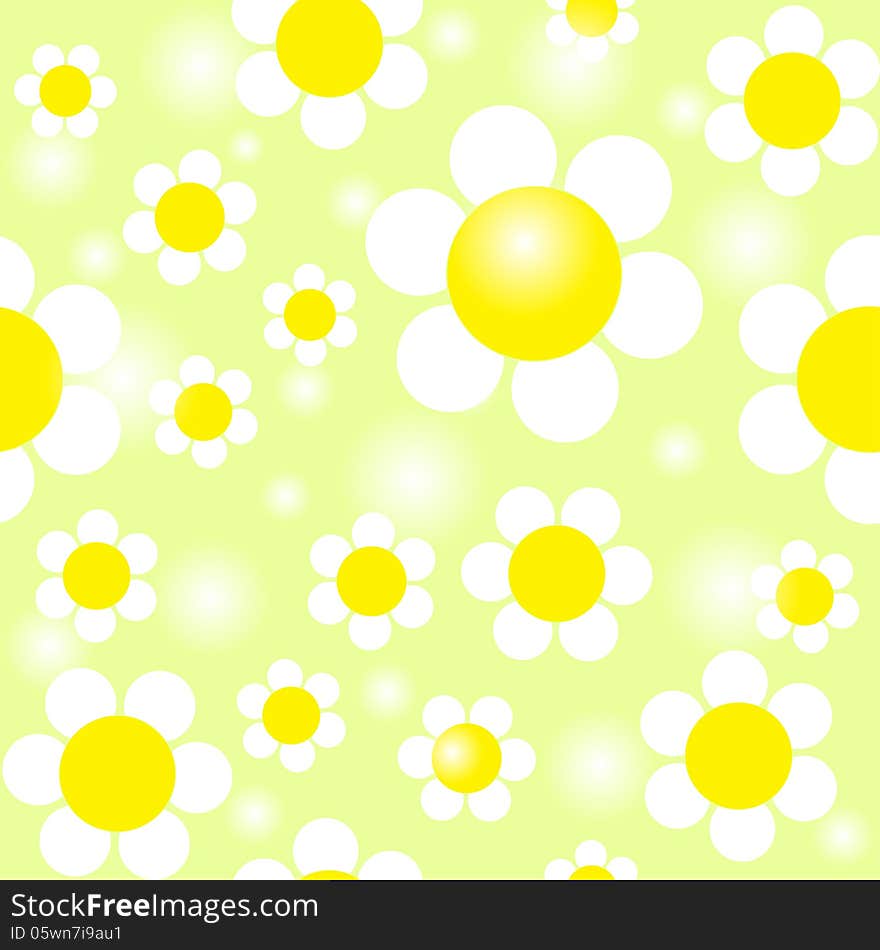 Field of Daisies. Seamless Pattern. EPS 10