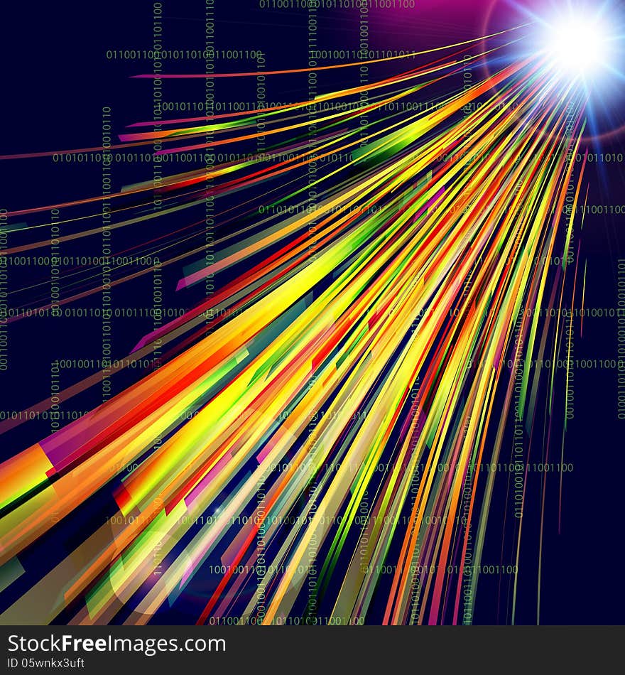 Abstract Technology Background  With Light Effect.