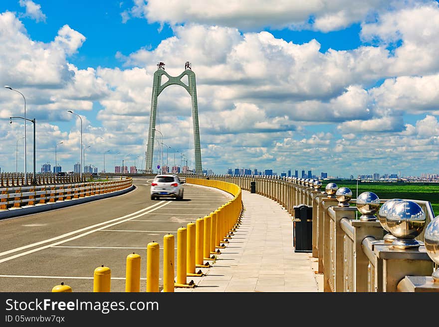 The highway bridge