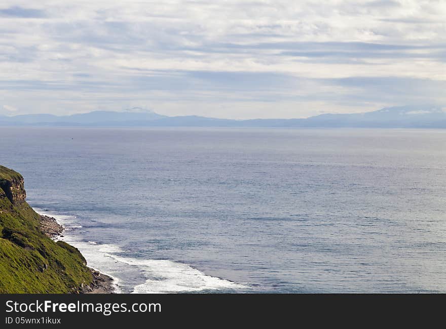 Sea landscape in the bright sunny day under the blue sky