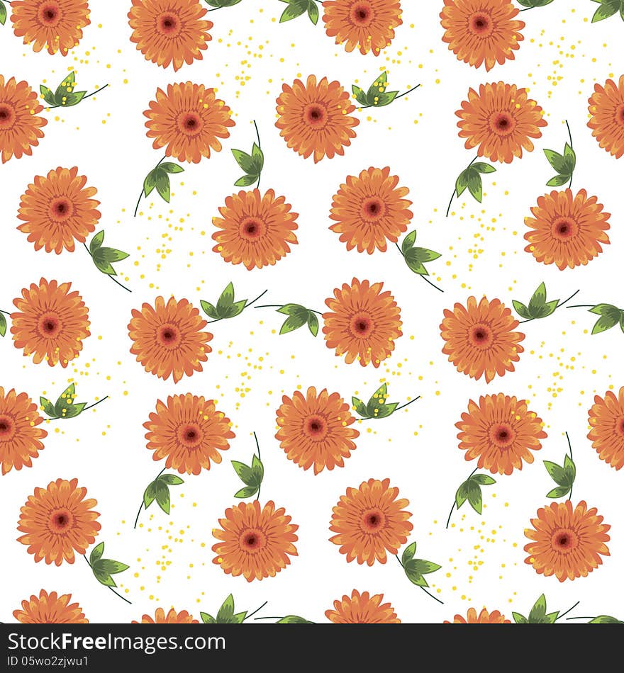 Vector seamless background with flowers. Vector seamless background with flowers