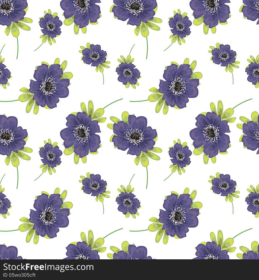 Vector seamless background with flowers. Vector seamless background with flowers