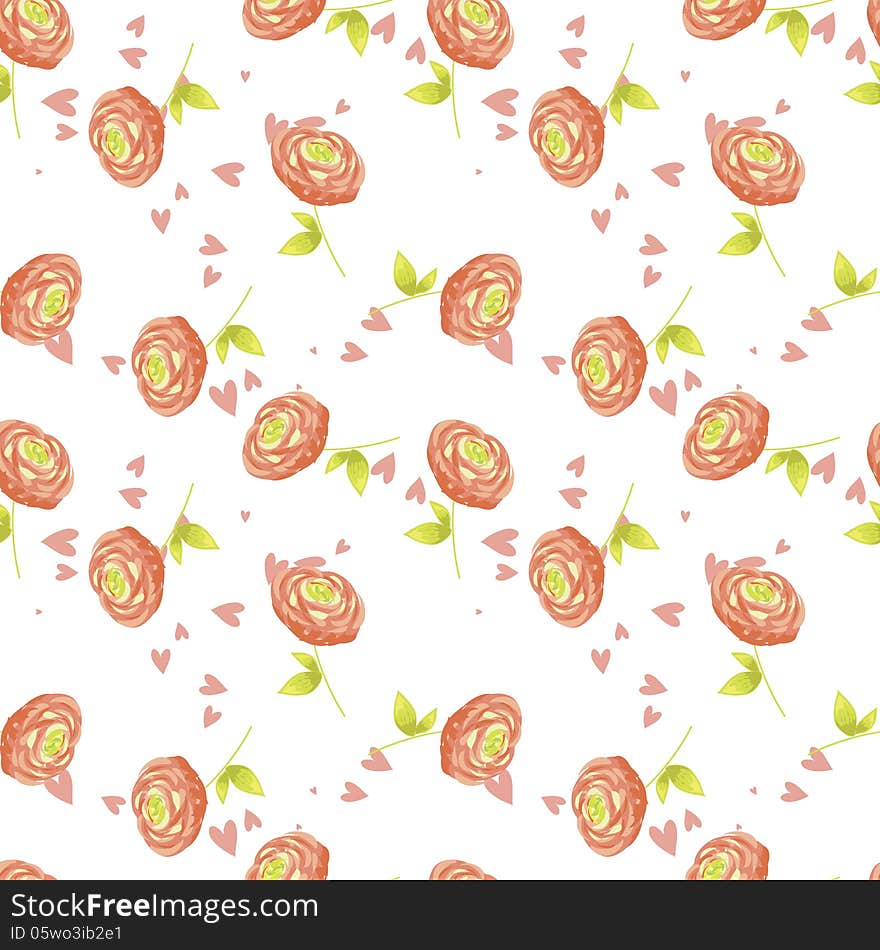 Vector seamless background with flowers. Vector seamless background with flowers