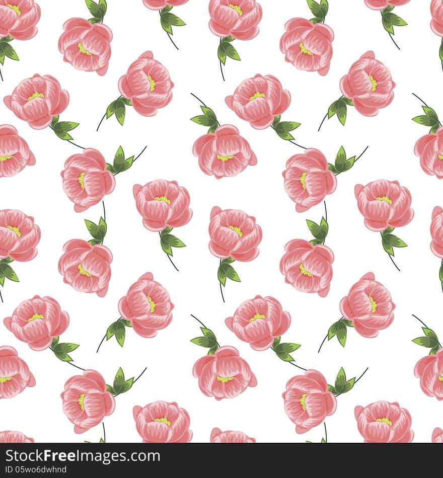 Vector seamless background with flowers. Vector seamless background with flowers