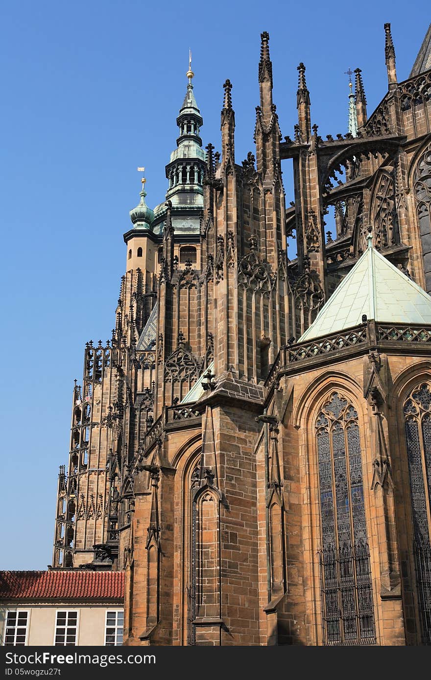 Famous St. Vitus Cathedral in Prague,Czech Rebublic