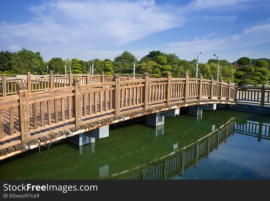 Wooden footbridge