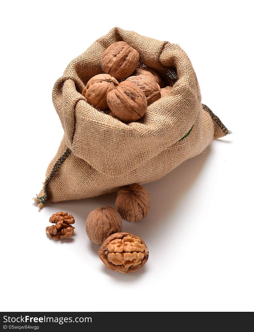 Walnuts and a bag