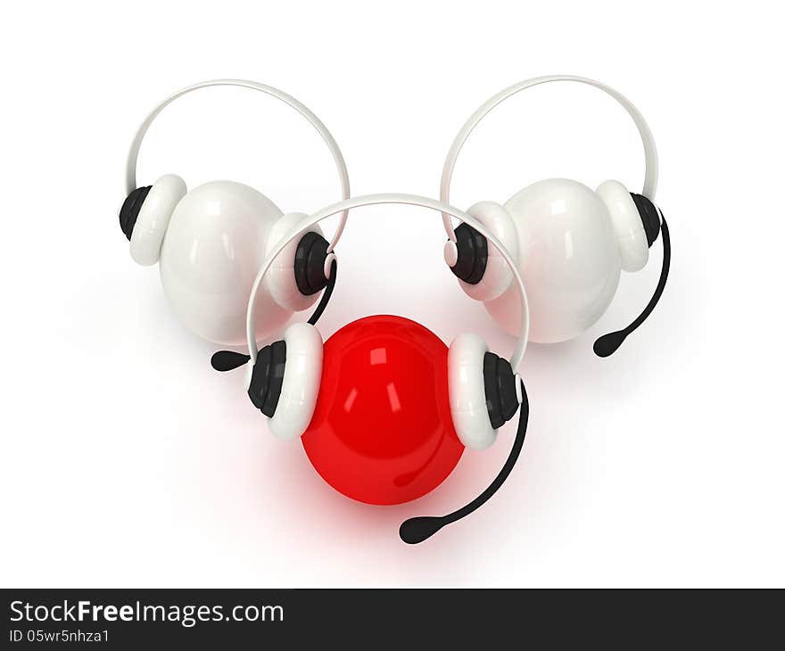 Shiny Eggs With Headsets  Over White