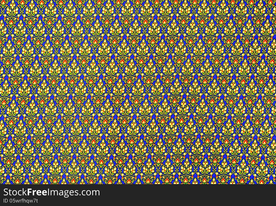 Colorful batik cloth fabric background in thai style. Colorful batik cloth fabric background in thai style