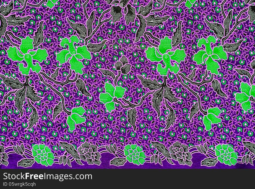 Colorful batik cloth fabric background of thai style