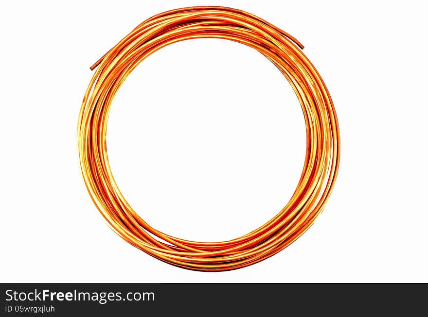 Copper Tubing on white background