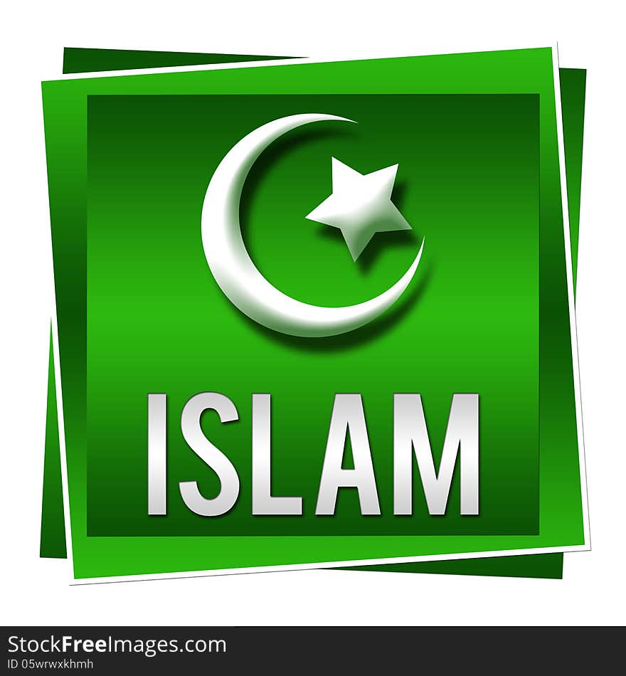 A green square image with Islam symbol on it. A green square image with Islam symbol on it.