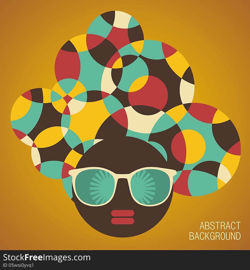 Black head woman with strange hair.