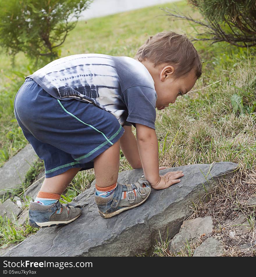 Toddler child climbing