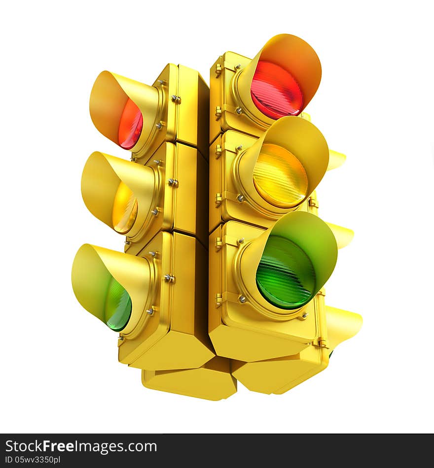 Yellow traffic light