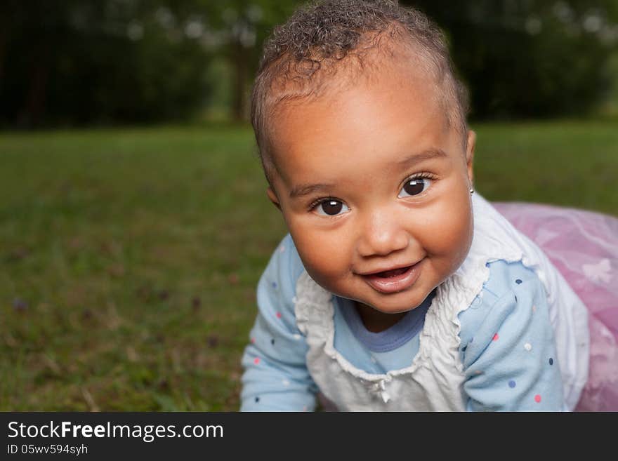 Close up of a little african girl