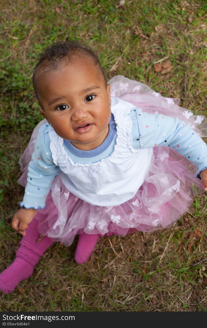 African Little Girl From Above