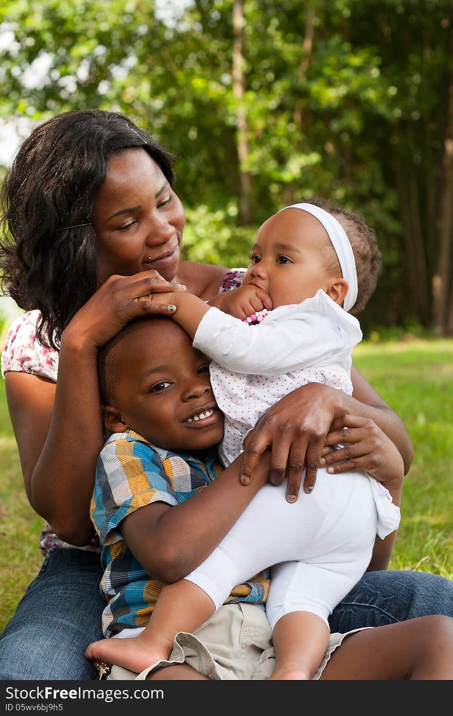 African happy family