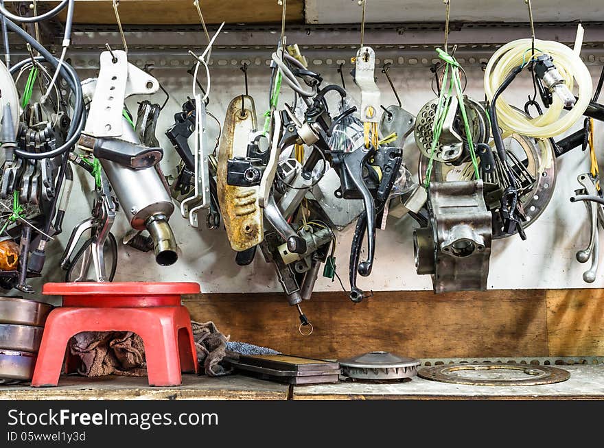 Tools Panel in mechanic Shop