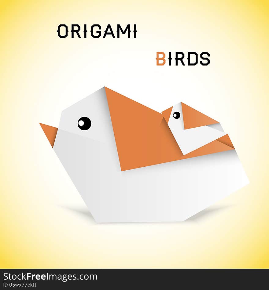 Vector illustration of birds in origami style. Vector illustration of birds in origami style