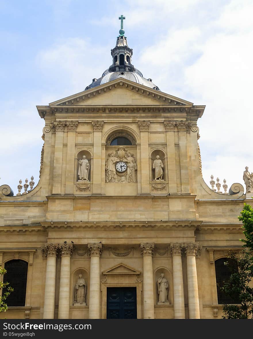 Exterior view of the Sorbonne University of Paris