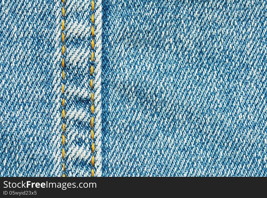 Blue jean texture close up .