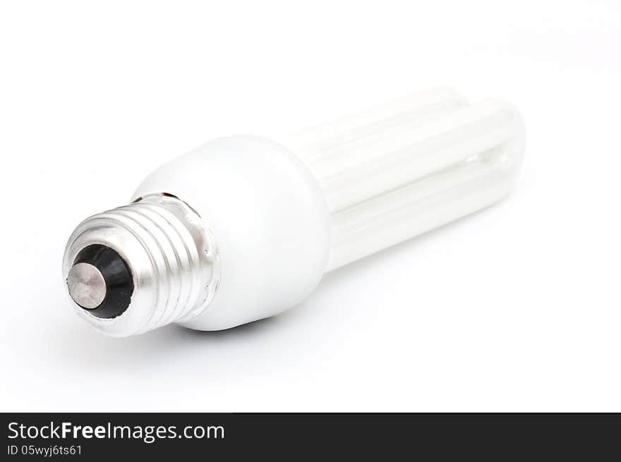 Light bulb in white background .