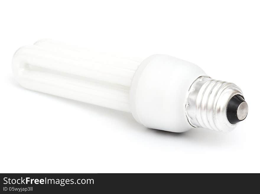 Light bulb in white background .