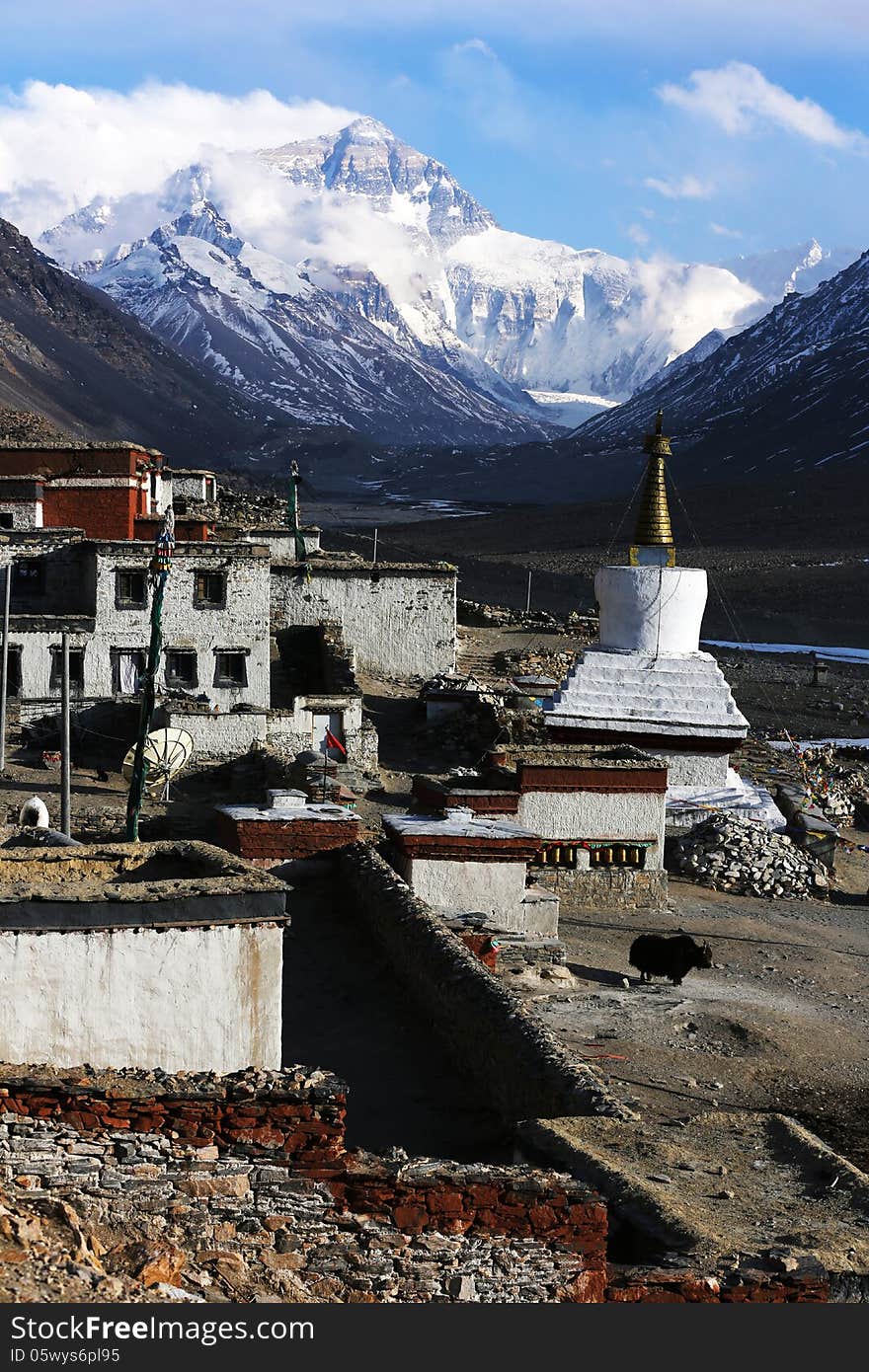 Mt. Everest and flannelette temple