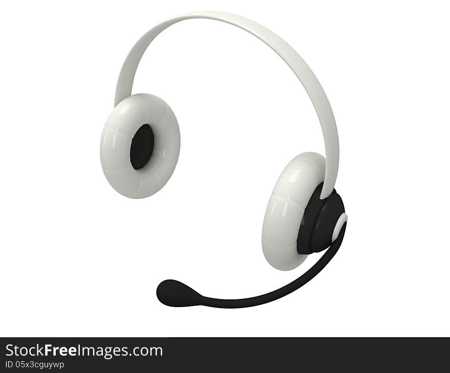 View Of One White Headset