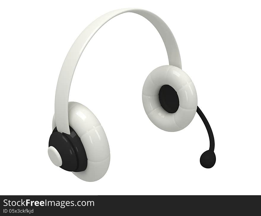 View of one white headset