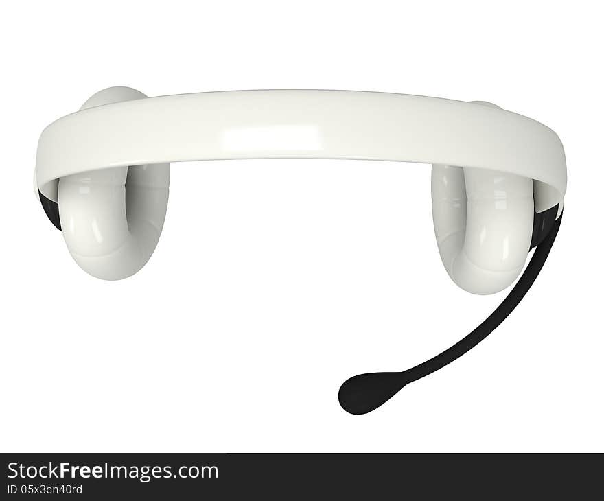 View of one white headset