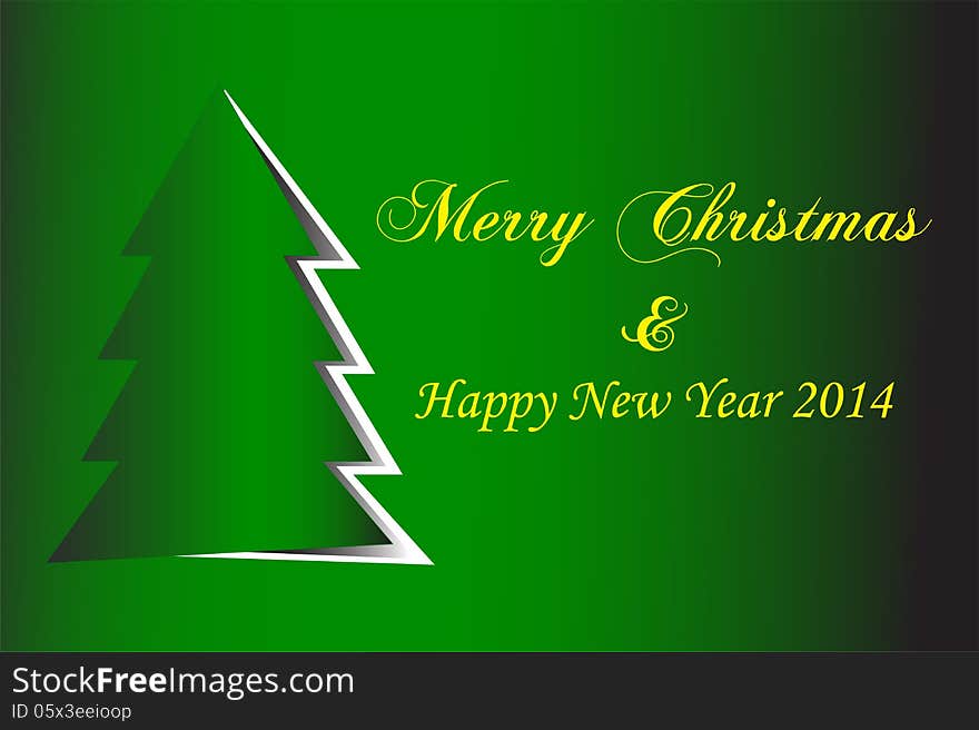 Christmas Background with green christmas tree