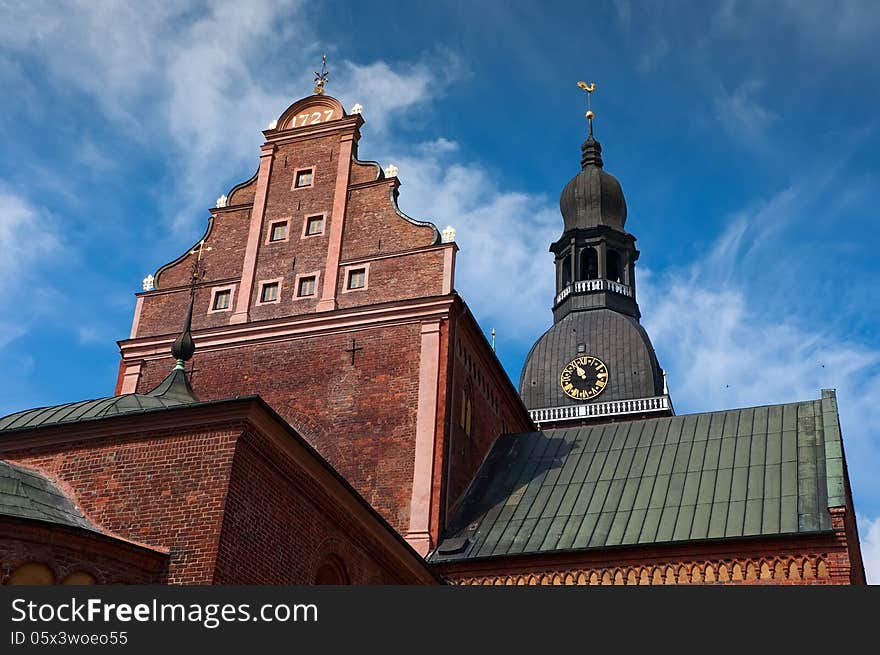 The ancient cathedral of red brick in Europe