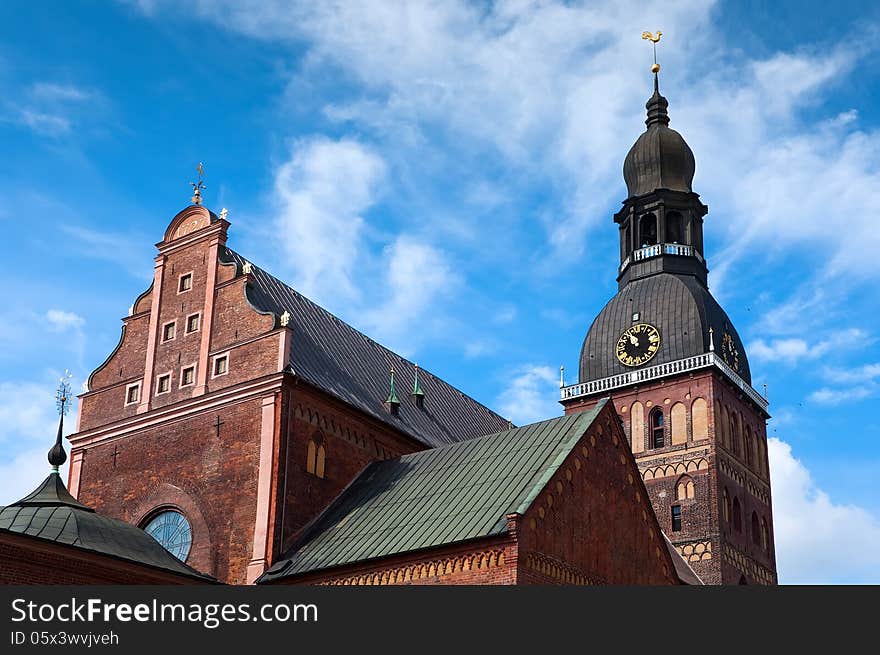 The ancient cathedral of red brick in Europe