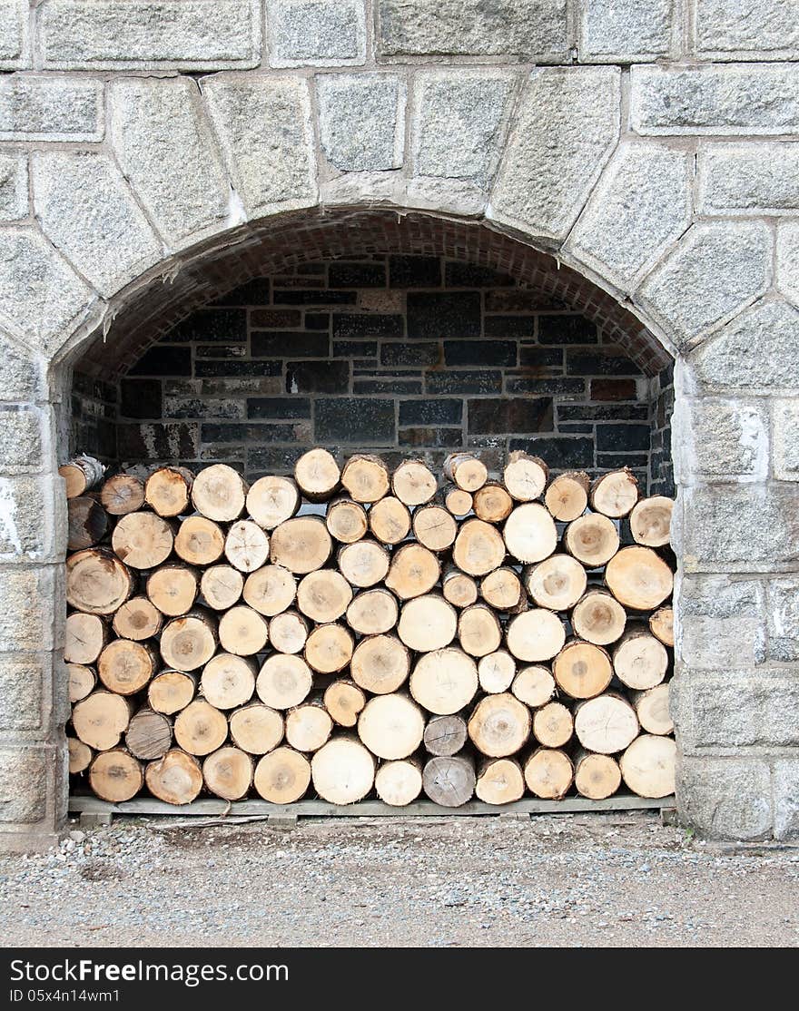 Pile of freshly cut firewood for the winter. Pile of freshly cut firewood for the winter