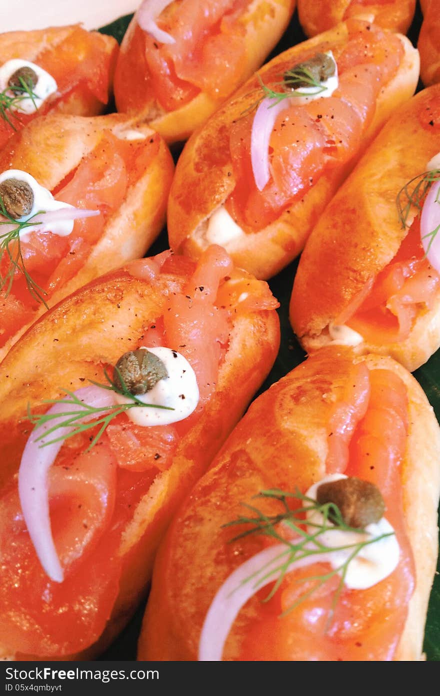 Smoked salmon soft roll